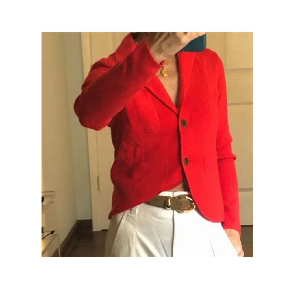 J CREW - Wool red knitted jacket